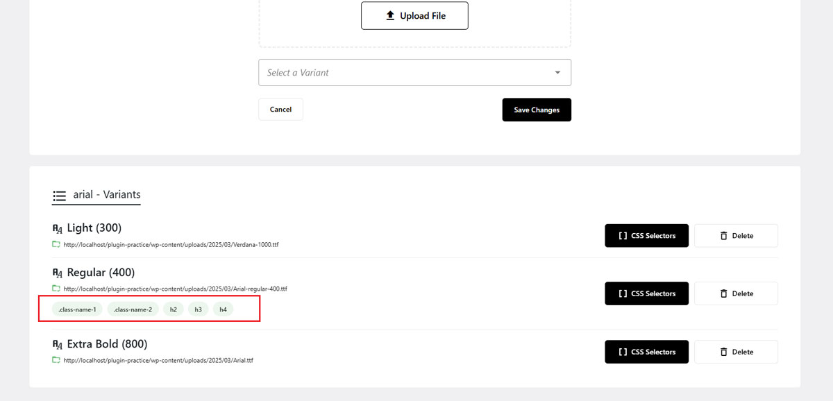 See The Assigned Selectors