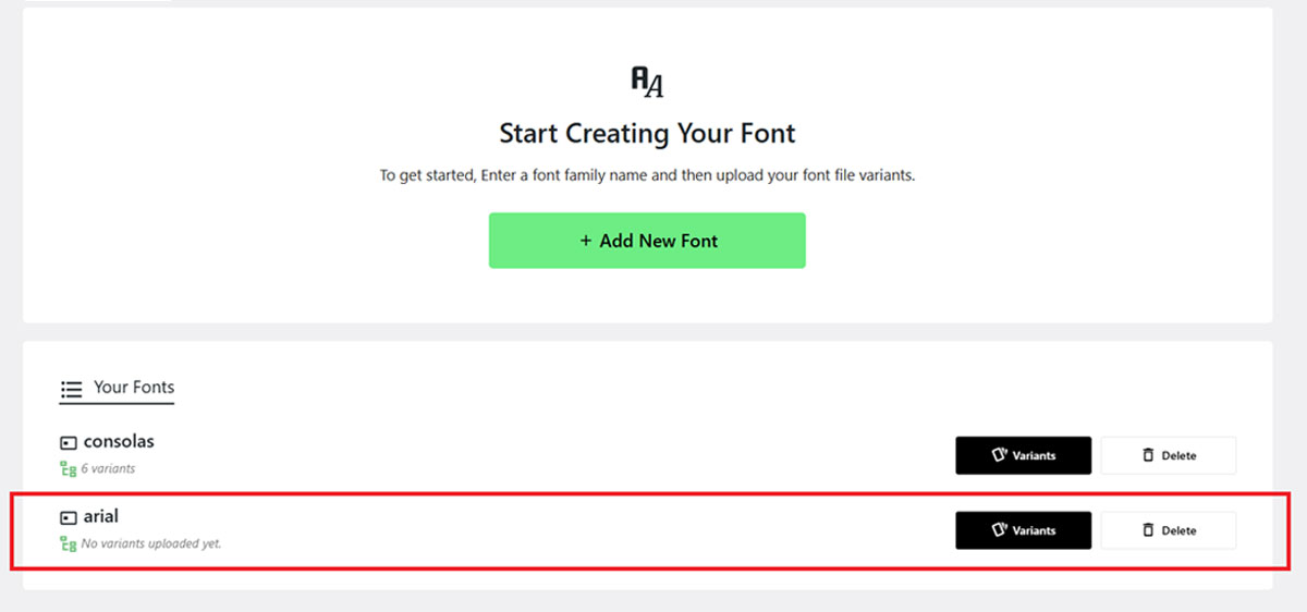 View Font List