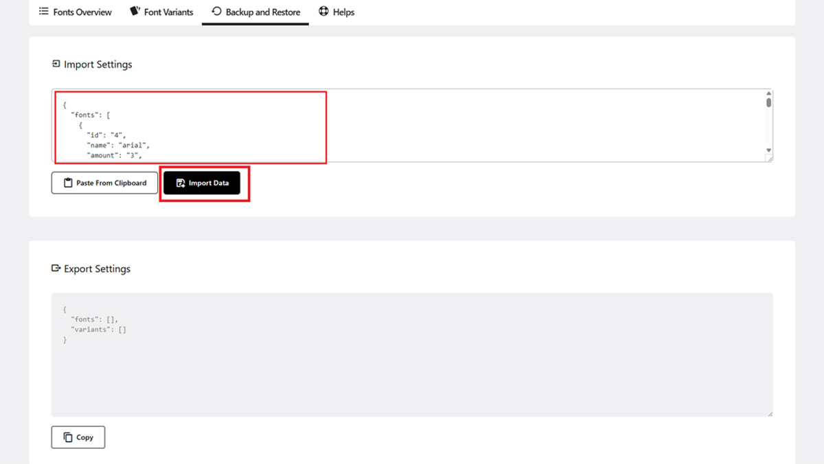 Restore Font Settings